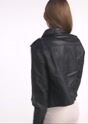 Black short women's leather jacket KURDS-0541-2847(W25)