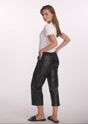 Black women's leather pants SPODS-0043-5339(W25)