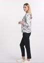 White women's blouse with black flowers BLUDT-0172-12(W25)