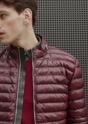 Burgundy men's leather jacket insulated KURMS-0379-3359(Z25)