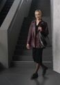 Burgundy women's leather jacket KURDS-0556-2869(Z25)
