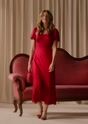 Czerwona długa sukienka damska SUKDT-0262-4B(W26)
