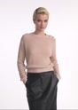 Beige openwork women's sweater SWEDT-0232-81(W25)