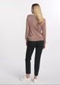 Women's V-neck sweater in camel color SWEDT-0201-83(W25)